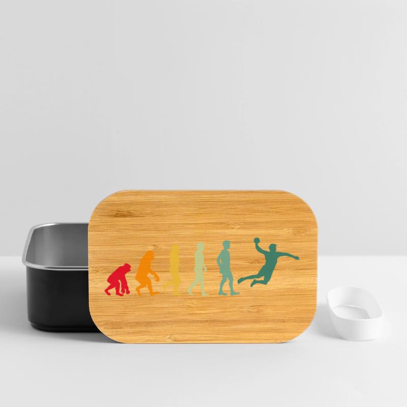 Handball evolution development handball players retro Lunch Box