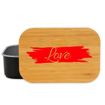 L’amour avec la bande de peinture rouge # - Boîte à goûter - noir - Devant
