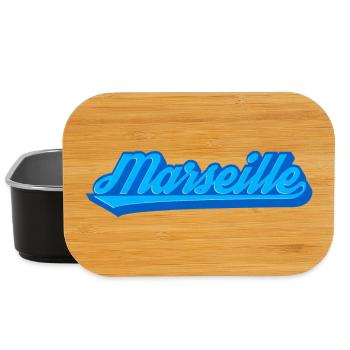 Marseille Retro Blue Font - Lunch Box - black - Front