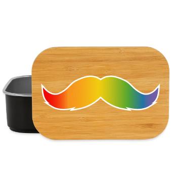 LGBT Regenbogen Bart LGBT lgbtqi queer - Lunch Box - Schwarz - Vorne