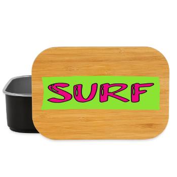 SURFING. FISH. BEACH. SEA. OCEAN. HUMOR. HOLIDAY - Lunch Box - black - Front