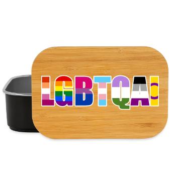 LGBTQIA Rainbow Typography - Lunch Box - black - Front