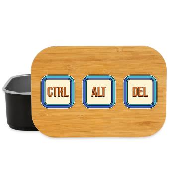Retro Keyboard Keys CTRL ALT DEL - Lunch Box - black - Front