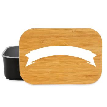 Bow | Banderole | ribbon Vectorgraphic white - Lunch Box - black - Front