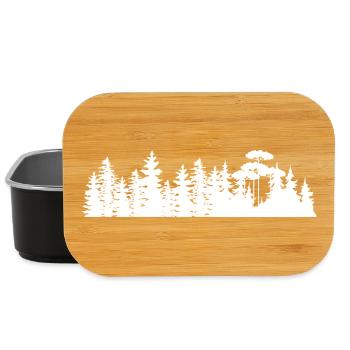 Conception de silhouettes de paysage forestier - Boîte à goûter - noir - Devant