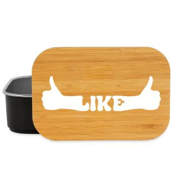 LIKE pouces levés main - Boîte à goûter - noir - Devant