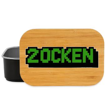 Schriftzug zocken Retro Computer - Lunch Box - Schwarz - Vorne