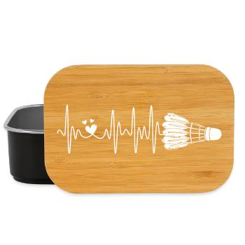 Badminton heartbeat for badminton players - Lunch Box - black - Front