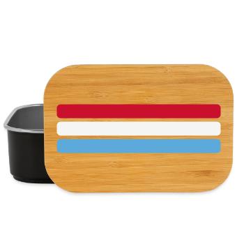 Luxemburg Flagge Minimal - Fahne Fan Streifen Desi - Lunch Box - Schwarz - Vorne