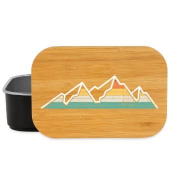 Pastel Rainbow Mountain Ridge - Lunch Box - black - Front