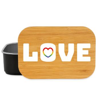 Love Heart Rainbow white - Lunch Box - Schwarz - Vorne