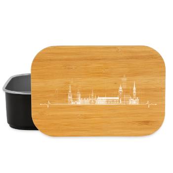 Urban Skyline Pulse Line Art - Lunch Box - black - Front
