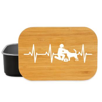 Veterinär Strichmännchen Herzlinie - Lunch Box - Schwarz - Vorne