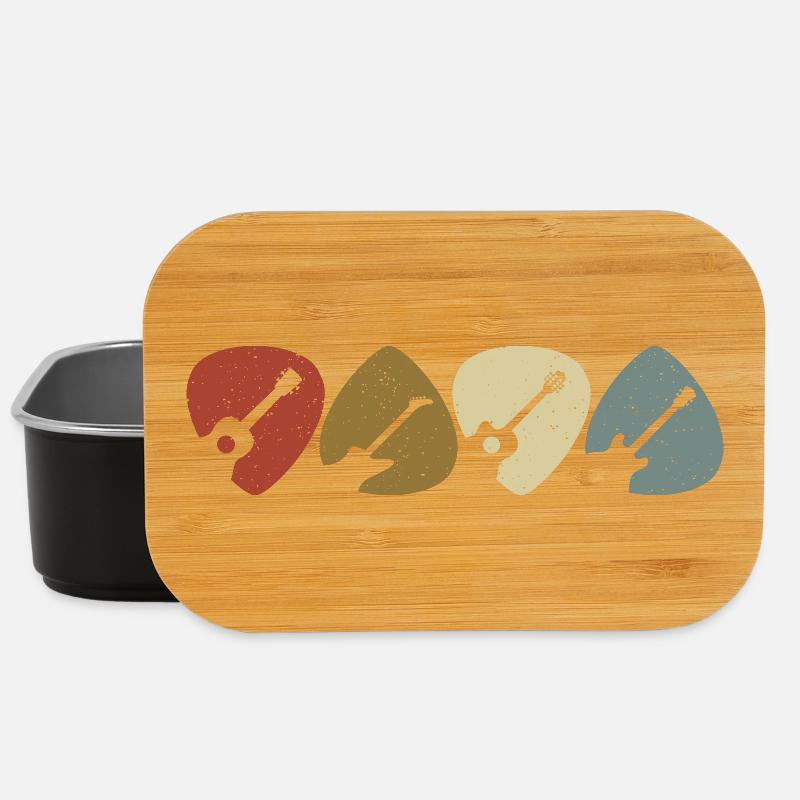 Lecteur de médiator de guitare rétro vintage - Boîte à goûter - noir