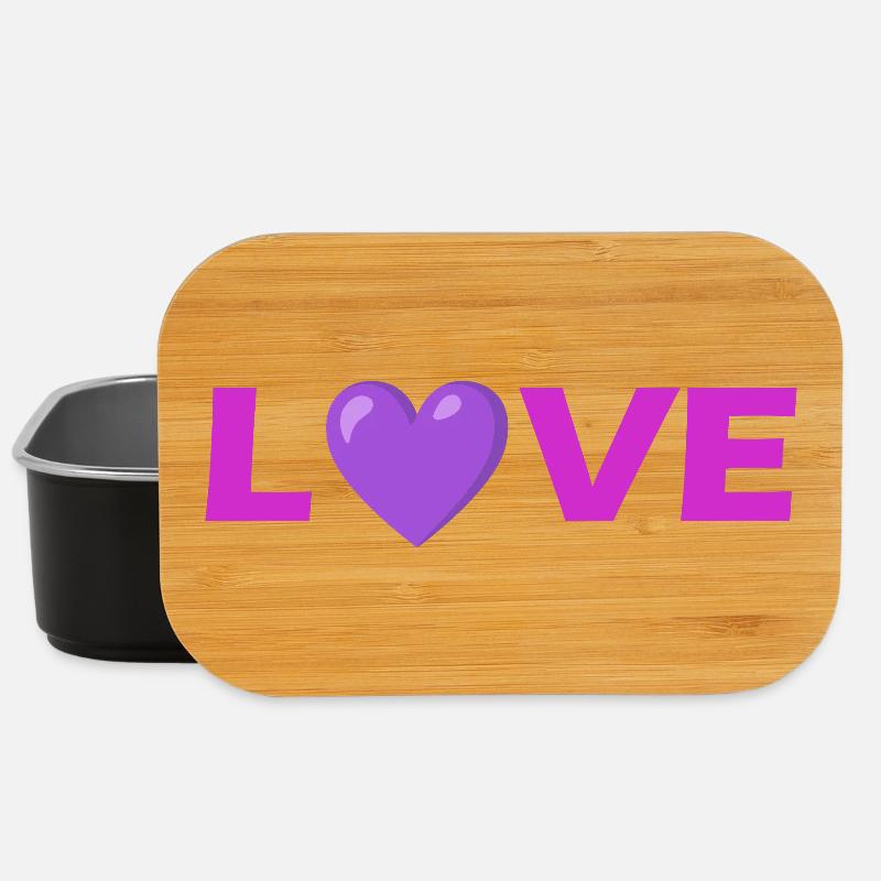 Love Heart Typography Design - Lunch Box - black