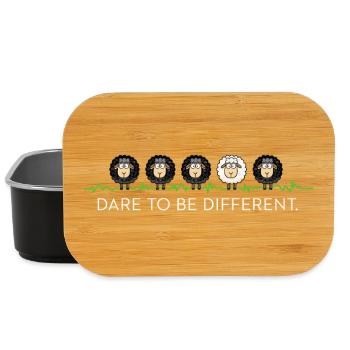 Be Different – Schwarzes Schaf - Lunch Box - Schwarz - Vorne