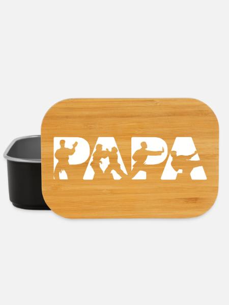 Judo Papa Martial Arts Master Silhouette - Lunch Box - black