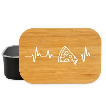 Pizza Pulse Herzschlag-Stück - Lunch Box - Schwarz - Vorne