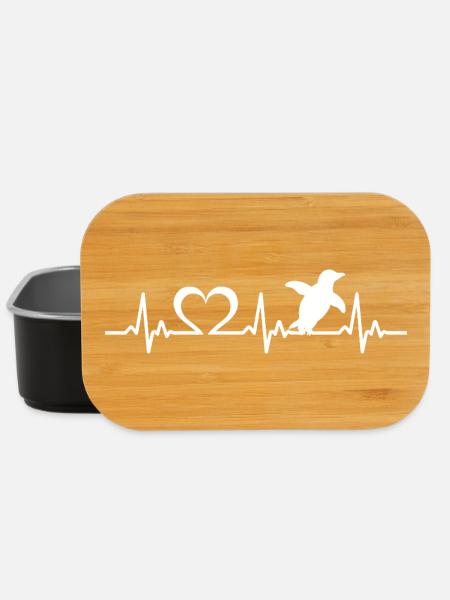 Pinguin Herzschlag - Lunch Box - Schwarz