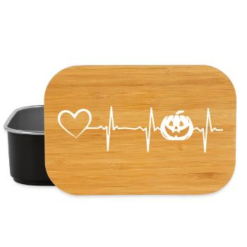 Halloween Heartbeat Heart Pumpkin Halloween Pumpki - Lunch Box - Schwarz - Vorne
