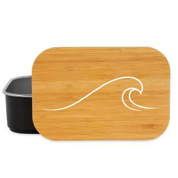 Wavy Line Minimalist Wave - Lunch Box - black - Front