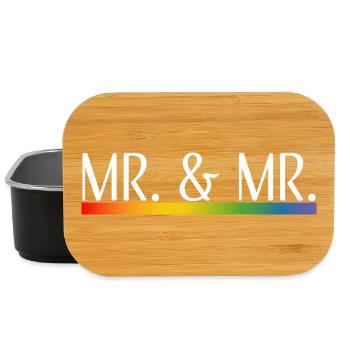 Regenbogenstreifen Mr und Mr weiss - Lunch Box - Schwarz - Vorne