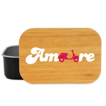 Amore Love Love Italy Fan Roller Police Cursive - Boîte à goûter - noir - Devant