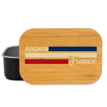 France - Avignon - France - Drapeau - Rayures - Boîte à goûter - noir - Devant