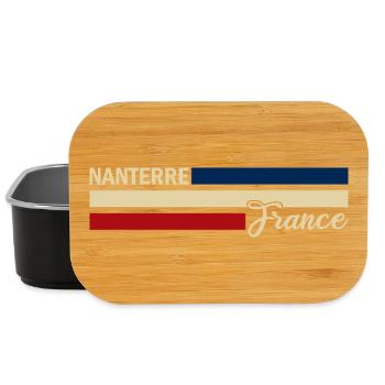 France - Nanterre - France - Flag - Stripes - Lunch Box - black - Front