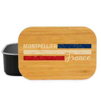 France - Montpellier - France - Flag - Lunch Box - black - Front