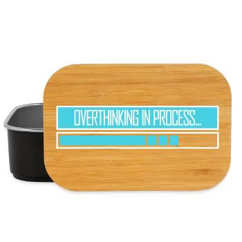 Overthinking In Process Funny Brooding Saying Logo - Lunch Box - black - Front