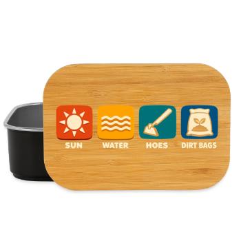Sun Water Hacking Scrubber Funny Gardening - Lunch Box - black - Front