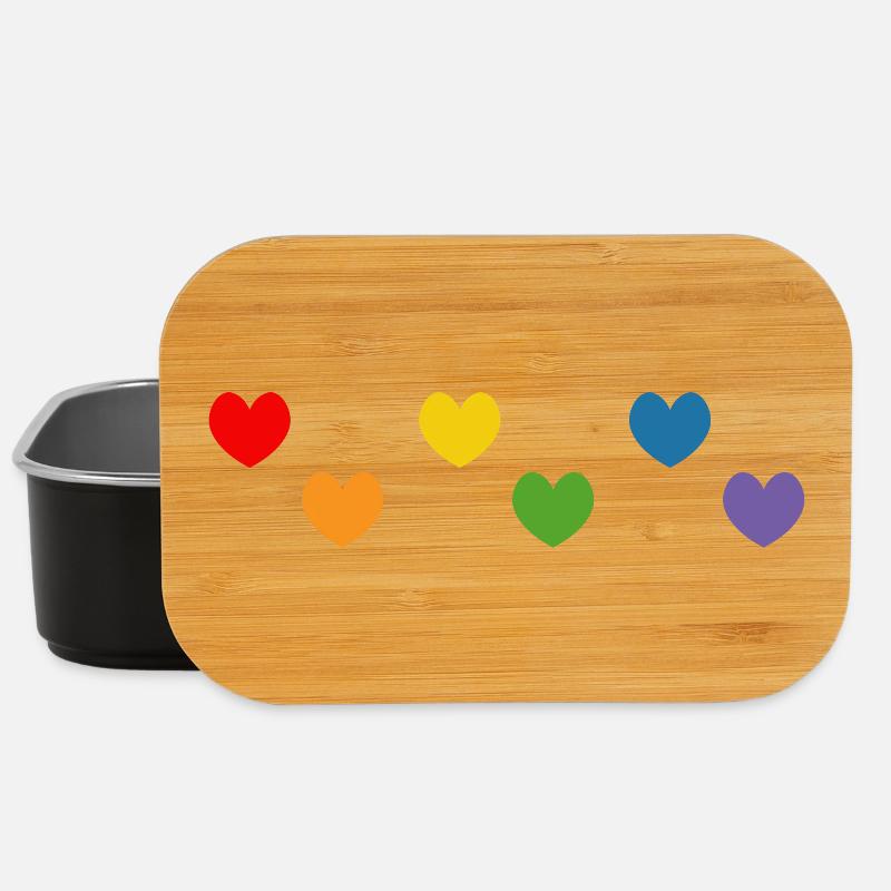 Regenbogeherz Tshirt Mix LGBTQ - Lunch Box - Schwarz