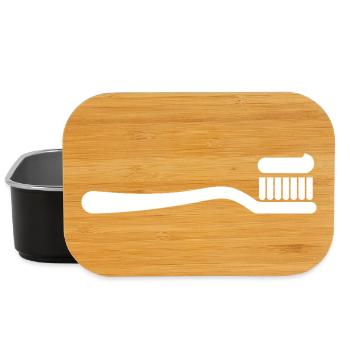 Brosse à dents, dentiste, brossage des dents - Boîte à goûter - noir - Devant