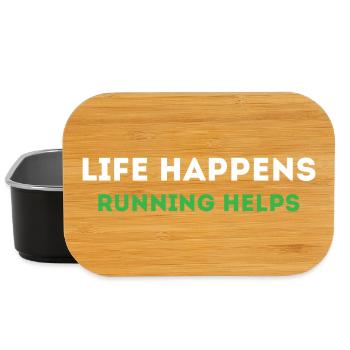 Life Happens. Running Helps. - Lunch Box - black - Front