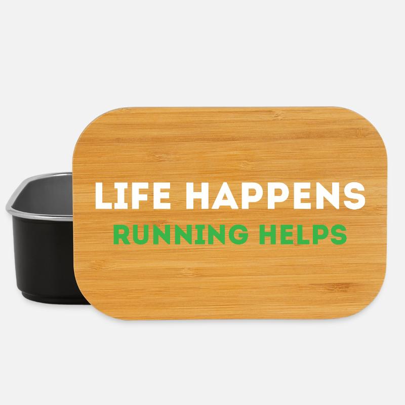 Life Happens. Running Helps - Lunch Box - black