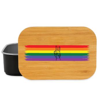 Peace Design mit Regenbogenfahne - LGBT - Lunch Box - Schwarz - Vorne