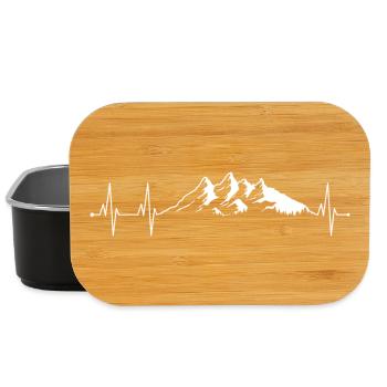 Mountain Heartbeat Silhouette - Lunch Box - black - Front