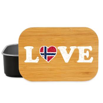 Love - Norway Flag - Norge - Norwegen - Lunch Box - black - Front