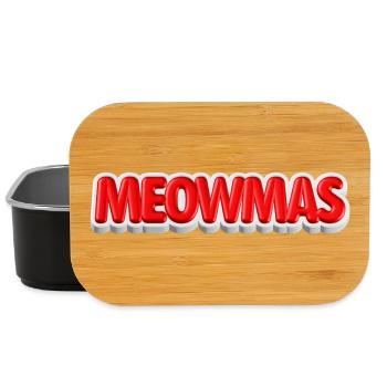 Typographie 3D du chat de Noël Meowmas - Boîte à goûter - noir - Devant