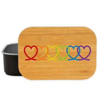 Regenbogen Herzen - Lunch Box - Schwarz - Vorne