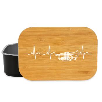 Mellophone Heartbeat Marching Band Gift - Lunch Box - black - Front