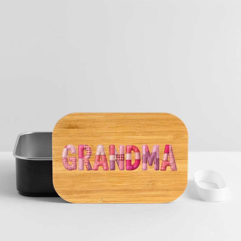 Großmutter Pink Plaid Buchstaben Patchwork Lunch Box