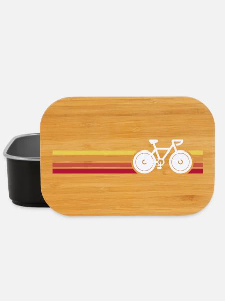 Retro Bike on Sunset Stripes - Lunch Box - black