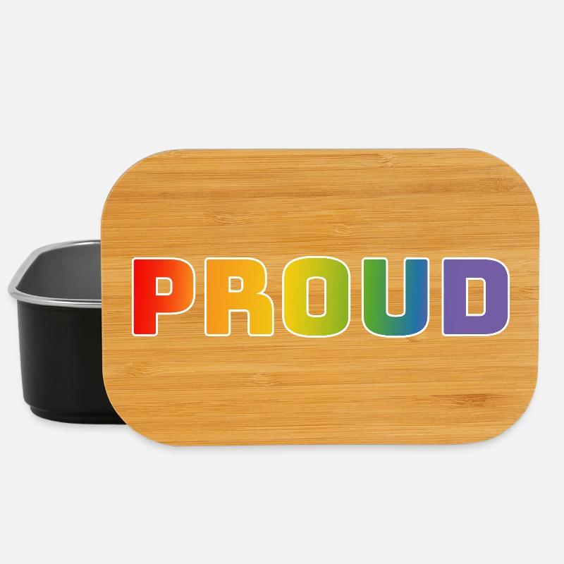 Regenbogen proud weiss - Lunch Box - Schwarz