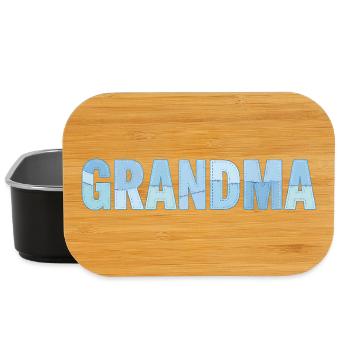 Nähte der Oma – Blau gestickt Patchwork - Lunch Box - Schwarz - Vorne