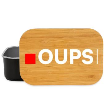 UPS | Minimalistische, lustige Reaktion - Lunch Box - Schwarz - Vorne