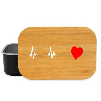 Heartbeat Love Design - Lunch Box - black - Front