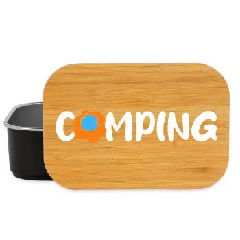 Camping Blume Comic Caravan Van Life Wohnmobil Fan - Lunch Box - Schwarz - Vorne