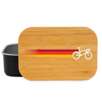 Sunset Stripes Bike Silhouette - Lunch Box - black - Front